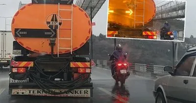 FSM Köprüsü’nde yürekleri ısıtan görüntüler: Motosiklet sürücüsüne böyle siper oldu