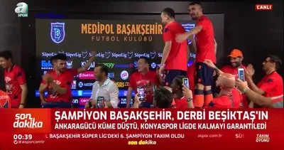 Okan Buruk ve Başakşehirli futbolcuların şampiyonluk sevinci!