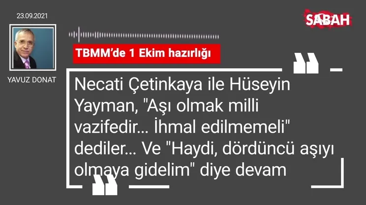 Yavuz Donat | TBMM’de 1 Ekim hazırlığı