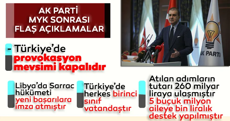 AK Parti Sözcüsü Ömer Çelik'ten MYK sonrası önemli açıklamalar