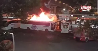 15 Temmuz Demokrasi Otogarı’nda park halindeki otobüs alev alev yandı | Video