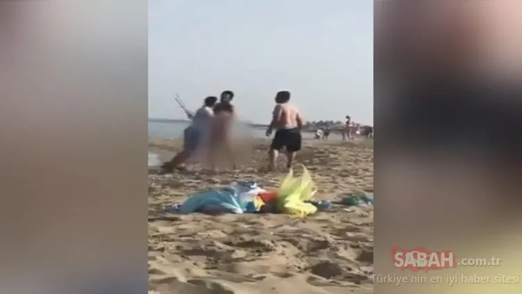 KKTC’de plajda çıplak gezen adama meydan dayağı
