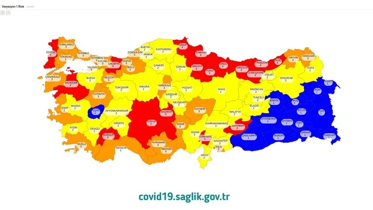 Bakan Koca il il Türkiye risk haritasını paylaştı: Kırmızı, Turuncu, Sarı ve Mavi renkli iller hangileri? Çok yüksek, yüksek, orta ve düşük riskli iller...