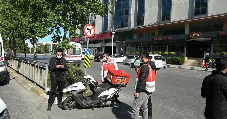 Sultangazi’de minibüsün çarptığı motokurye yaralandı