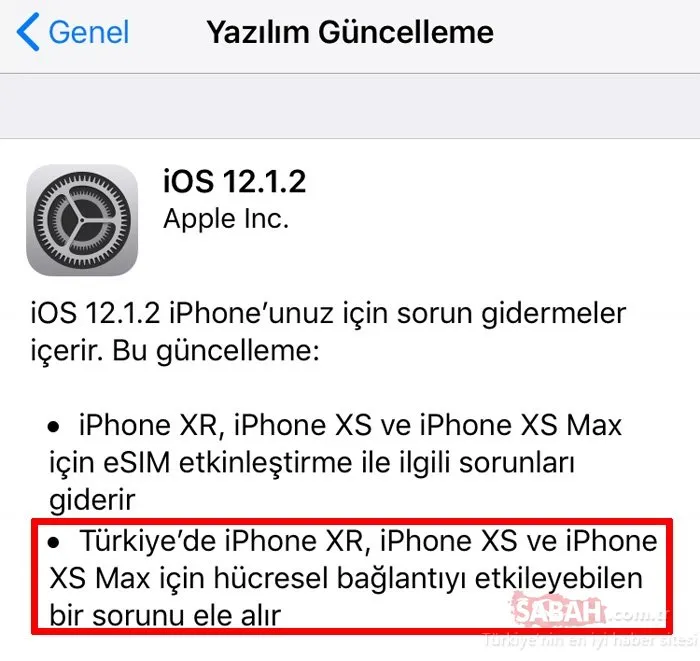Apple iOS 12.1.2 güncellemesini yayınladı! Türk kullanıcıların sorunu çözülüyor