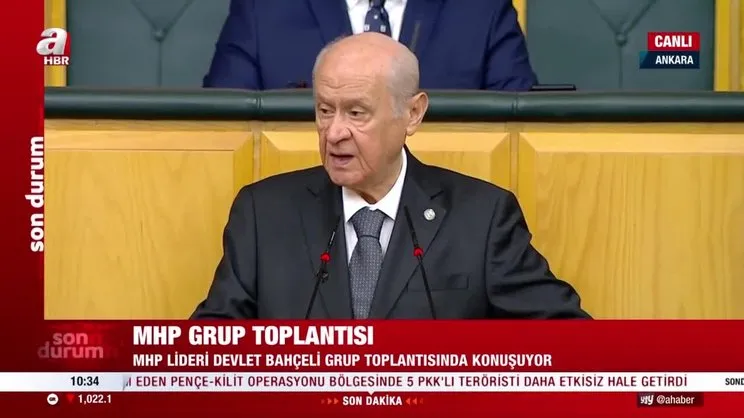 Son Dakika: Devlet Bahçeli'den MHP Grup Toplantısı'nda önemli açıklamalar: