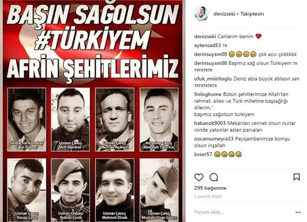 Afrin’den gelen şehit haberleri ünlü isimleri yasa boğdu!