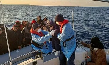 İzmir açıklarında 102 düzensiz göçmen kurtarıldı #izmir