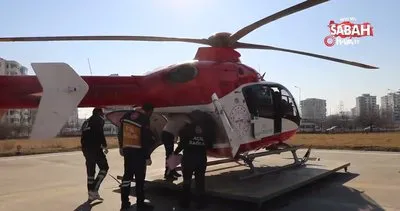 Kalp krizi geçiren hasta, ambulans helikopter ile hastaneye sevk edildi | Video