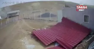 Ankara’da fırtınanın uçurduğu çatı güvenlik kamerasına yansıdı | Video