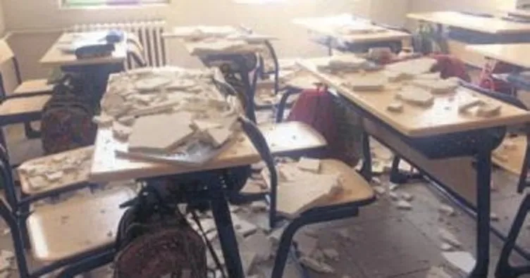 Sınıfın tavanı çöktü 8 öğrenci yaralandı