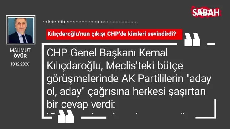 Mahmut Övür 'Kılıçdaroğlu’nun çıkışı CHP’de kimleri sevindirdi?'