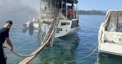 Bozburun'daki çıkan tekne yangını söndürüldü #mugla