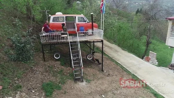Trabzonlu baba kızlarına minibüsten ev yaptı