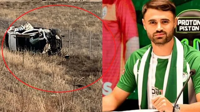 SON DAKİKA: Konyasporlu Ahmet Çalık trafik kazasında öldü! Kaza yerinden ilk görüntüler...