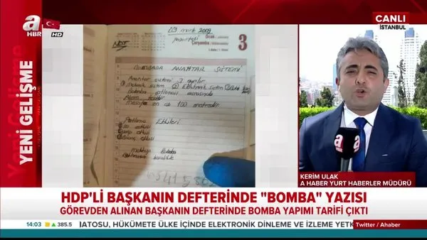 HDP'li Belediye Başkanı'nın defterinden bomba yapım tarifi çıktı | Video