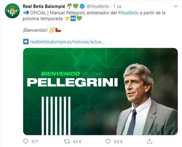 Fenerbahçe’nin istediği Manuel Pellegrini Real Betis ile anlaştı!