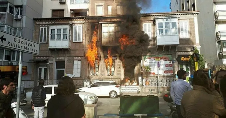 İzmir’de kafede korkutan yangın