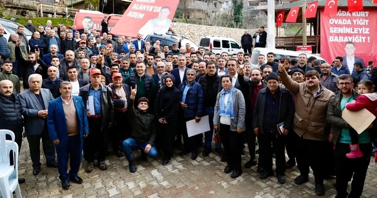 Cumhur İttifakı MHP Alanya Belediye Başkan Adayı köylerde meşalelerle karşılandı