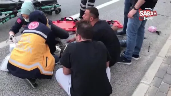 Otomobilin çarpıp kaçtığı bisiklet sürücü ağır yaralandı | Video