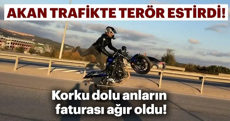 İstanbul’da motosikletle terör estiren magandanın şovu kazayla sona erdi