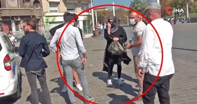 Son dakika: İstanbul Taksim’de kadın kılığında dolaşan bir çarşaflı erkek yakalandı | Video