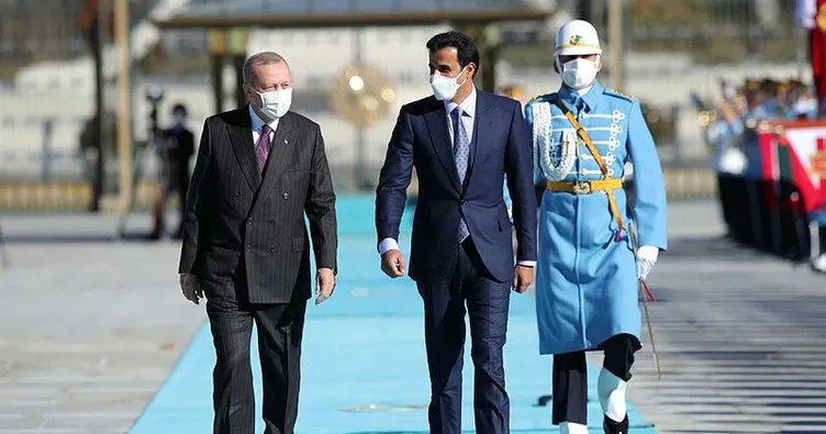 Katar Emiri Al Sani Türkiye’de! Başkan Erdoğan resmi törenle karşıladı