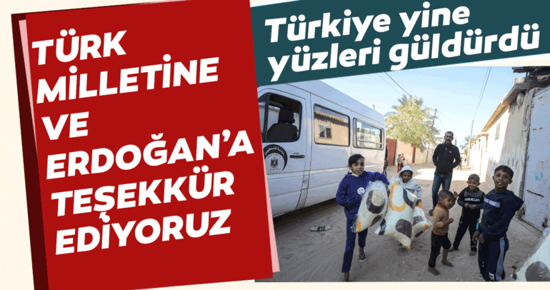Türkiye yine yüzleri güldürdü! TİKA Filistinli 1100 aileye yardım paketi dağıttı