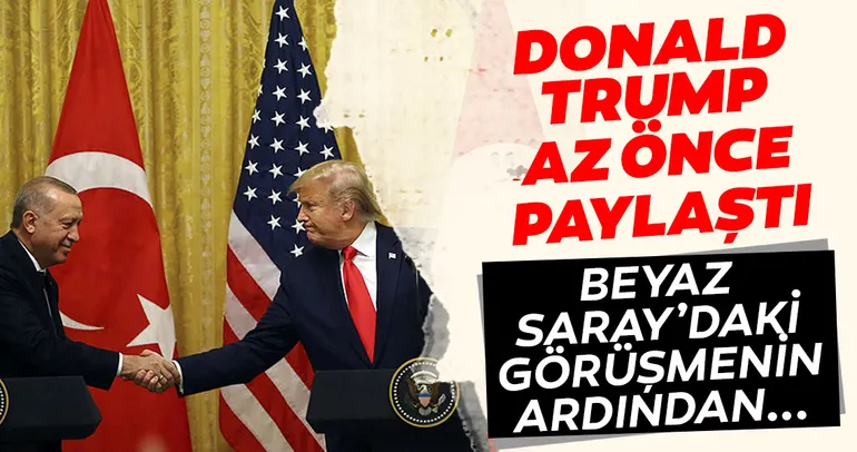 Son dakika haber: ABD Başkanı Donald Trump, görüşme sonrasında Başkan Erdoğan ile çekilmiş bu fotoğrafı paylaştı!