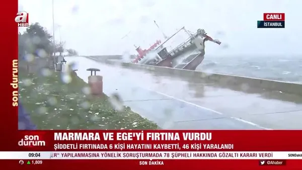 Son Dakika: Maltepe sahili'nde lodos nedeniyle kıyıya oturan gemi battı | Video