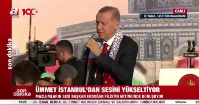 Büyük Filistin Mitingi’nde Başkan Erdoğan konuştu: Alandaki milyonlar, İşte Ordu İşte Komutan sloganı attı | Video
