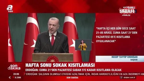 Son dakika haberi: Başkan Erdoğan Bakanlar Kurulu sonrası açıkladı! Hafta içi uygulanacak sokak kısıtlaması belli oldu