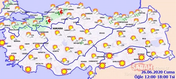 Meteroloji’den son dakika hava durumu raporu: Marmara Bölgesi’nde sağanak yağış! 26 Haziran bugün hava nasıl olacak?
