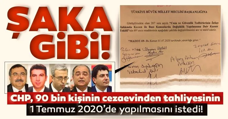 CHP, 90 bin kişinin cezaevinden tahliyesinin 1 Temmuz 2020’de yapılmasını istedi!