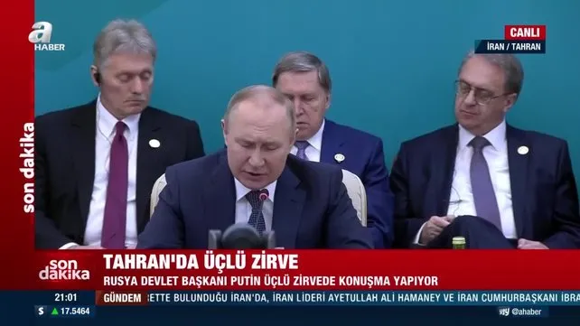Son dakika: Tahran'da üçlü zirve başladı! Rusya Devlet Başkanı Vladimir Putin, Tahran’daki üçlü zirvede konuştu | Video