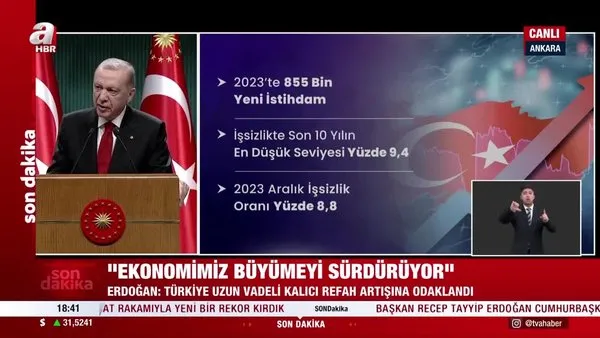 Başkan Erdoğan: Ekonomimiz büyümeyi sürdürüyor