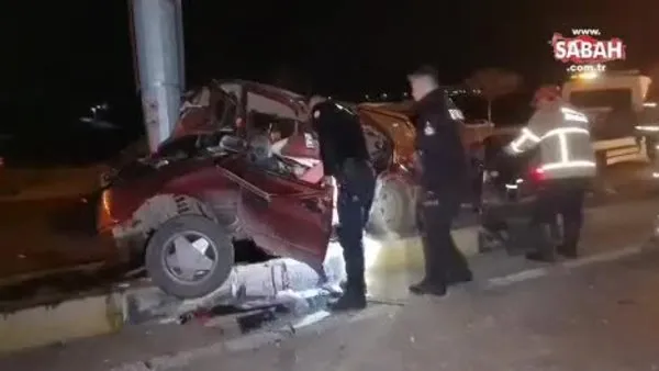 EDS direğine çarpan otomobil hurdaya döndü, sürücü ağır yaralandı | Video