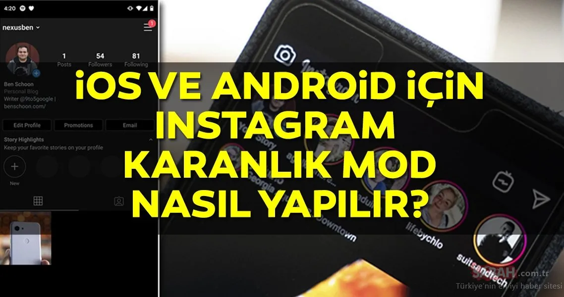 instagram karanlik mod instagram gece