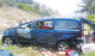 Gurbetçi aile kaza yaptı