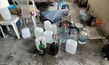 Pislik yuvasında kaçak içki ürettiler