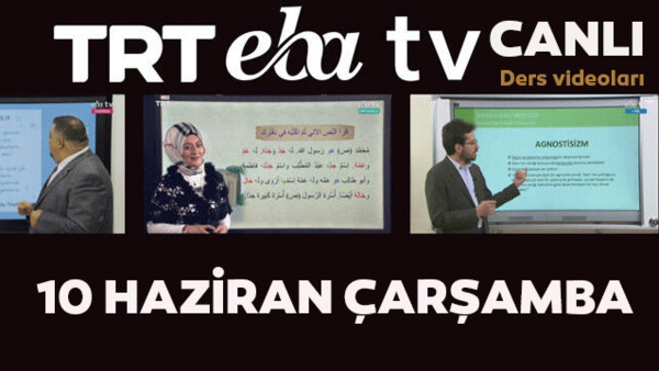 TRT EBA TV izle! (10 Haziran Çarşamba) Ortaokul, İlkokul, Lise dersleri 'Uzaktan Eğitim' canlı yayın | Video