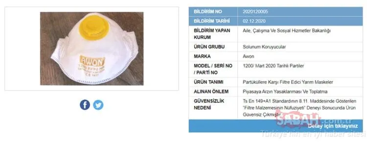 Bakanlık tek tek ifşa etti! İşte güvensiz çıkan maskeler ve markaları
