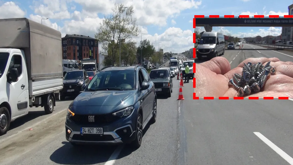 İstanbul’da vida kabusu! 4 kilometre boyunca yola saçıldı! Trafik felç oldu İstanbul’da vida kabusu! 4 kilometre boyunca yola saçıldı! Trafik felç oldu