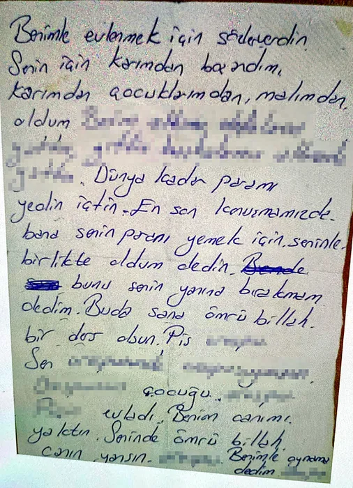 Eski kocanın cinayet notları kan dondurdu: Geldiğinde bayıltıyorum ve gözlerini çıkartıyorum!