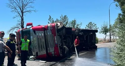 Kırıkkale'de TIR devrildi! Sürücü hafif yaralandı #kirikkale
