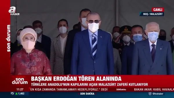 Son dakika: Başkan Erdoğan Malazgirt'te düzenlenen törene katılıyor... Malazgirt Zaferi'nin 950. yılı