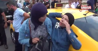 İstanbul Taksim’de taksici çarptığı kadın turisti aracından inerek dövdü!