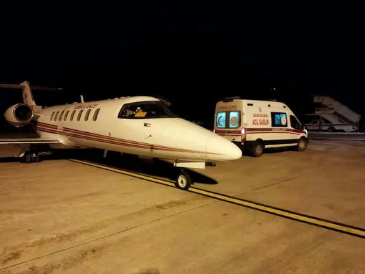 50 yaşındaki hasta uçakla tedavi için Bursa’ya getirildi
