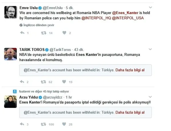 FETÖ'cü Enes Kanter'in pasaportuna el konuldu - 1