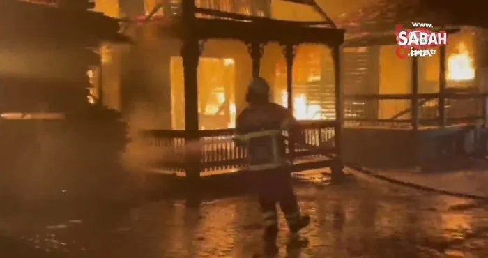 Sinop’ta bungalov ev atölyesinde yangın | Video